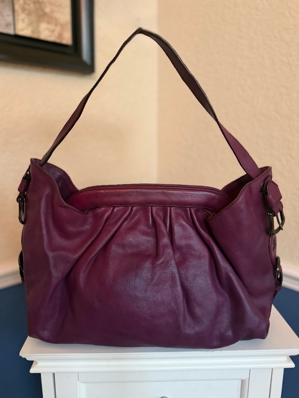 Fendi Borsa Doctors Hobo Bag & COA B Frame Bordeaux Model 8BR579